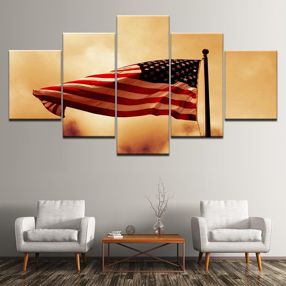 5 Panel American Flag Canvas