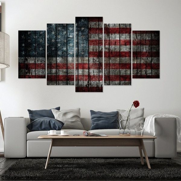 5 Panel Rustic American Flag